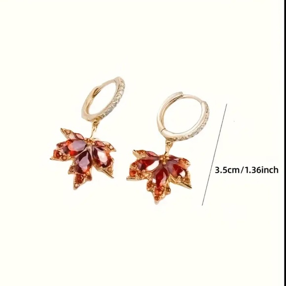 🆕 Maple Leaf Drop Earrings fall - Picture 6 of 7